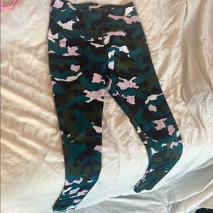 Fila Green and Pink Camouflage Leggings